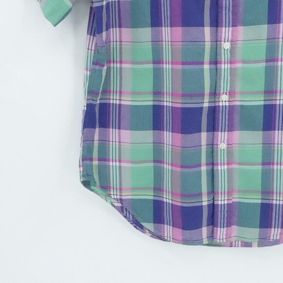 Ralph Lauren Shirt Mens Large Multicolor Plaid Classic Fit Short Sleeve Preppy - Picture 7 of 16